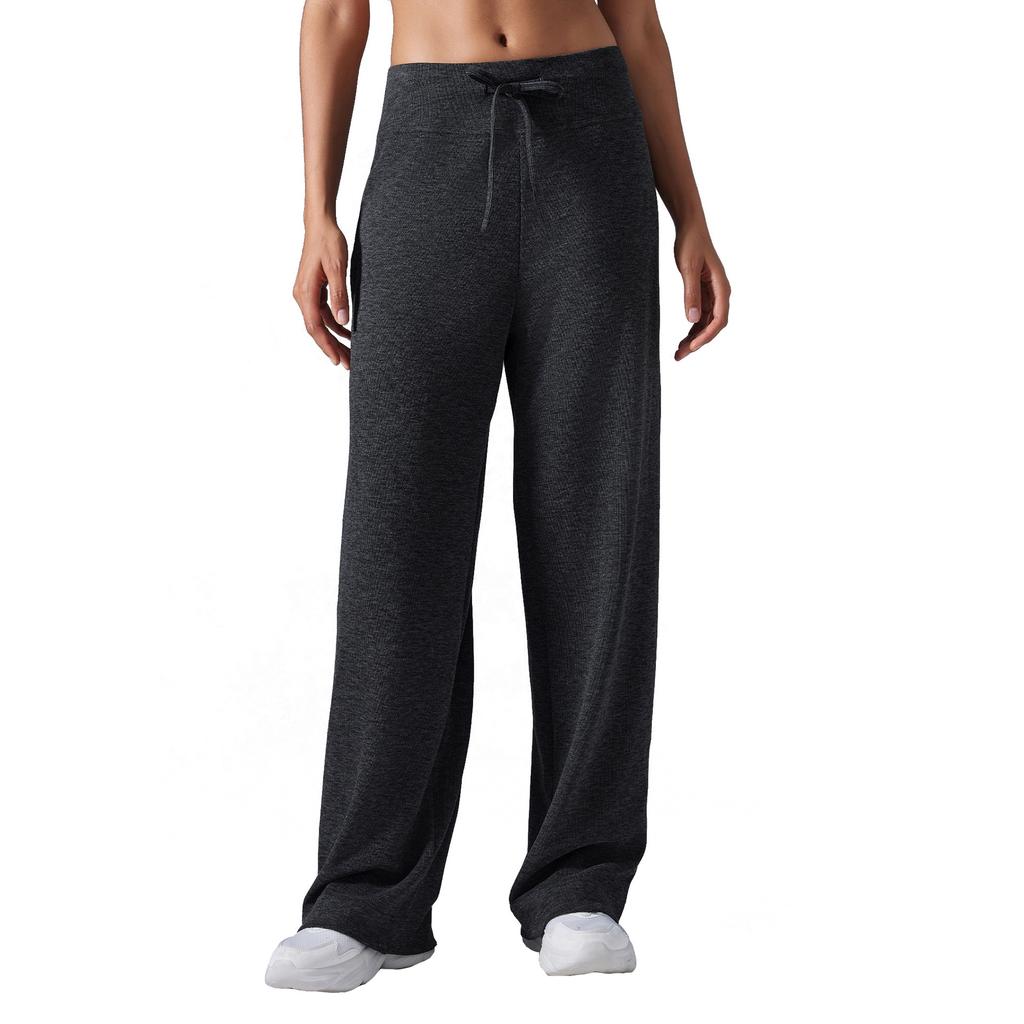 Lazy wind versatile commuter casual pants women's drape loose straight pants high waist thin sports trousers women