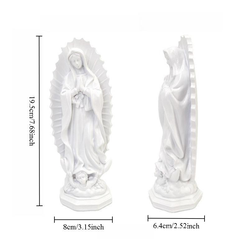 Our Lady of Guadalupe Virgin Mary Statue Resin Figures Bethlehem Xmas Home Desktop Display Decor Catholic Figurine Ornament Gift
