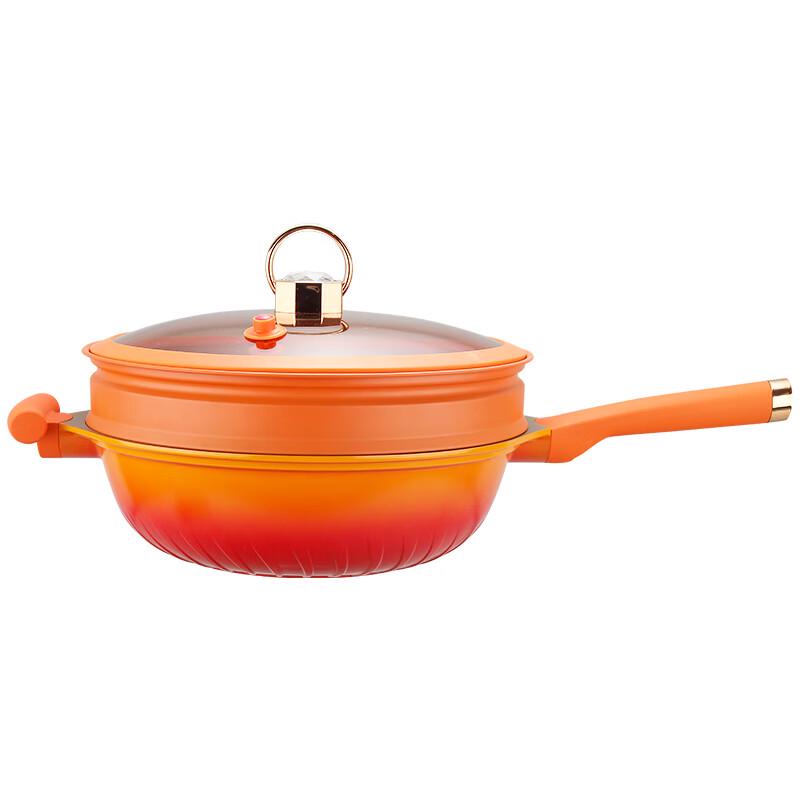 KSISE 32cm Multi-Functional Titanium Non-Stick Wok