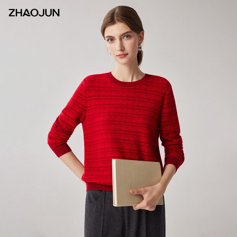 Zhaojun Women's 100% Cashmere Textured Check Sweater