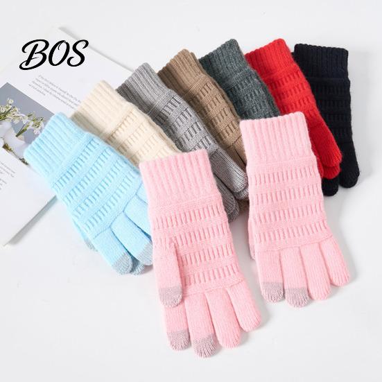 Outdoor Work Gloves for Winter Knitted Touchscreen Men Women, Warm Thermal Gloves, Thickened Conductive Fingertip Smartphone Plush Lining Mittens Cold