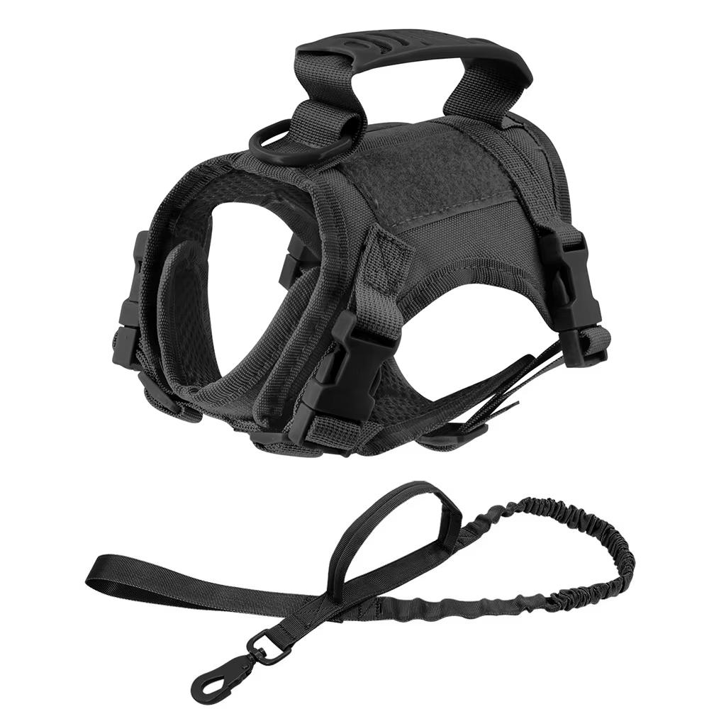 

Cat Vest Harness Comfy Mesh Padding Puppy Vest with Quick-Release Buckle and Rubber Handle Tactical Nylon Adjustable