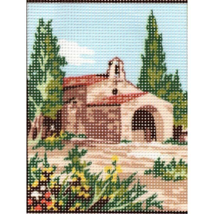 Kit Canevas - Pénélope - Maison en Provence - 14 x 16 cm - 100% coton - Petits trous