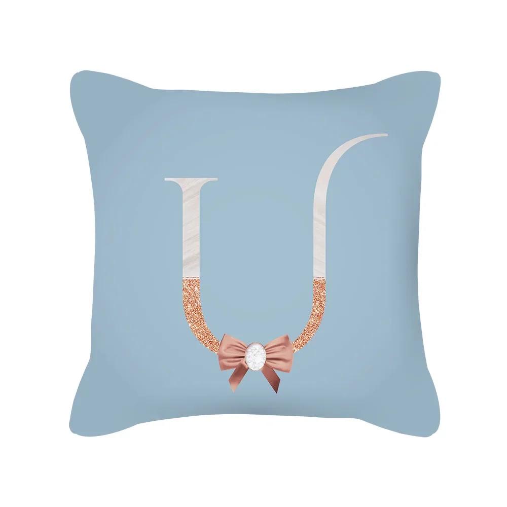 Letter Cushion Cover Alphabet English Pillow Home Decor