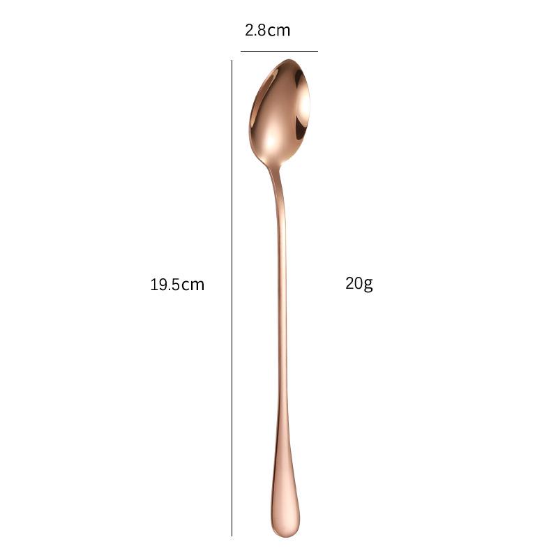 Stainless Steel Long Handle Dessert Spoon for Ice Cream and Coffee