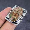 Natural Asteroid Jasper Gemstone 925 Sterling Silver Jewelry Ring Size 8 j9J12