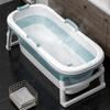 Foldable Silicone Bathtub Blue Portable Bath Home Spa 110Cm