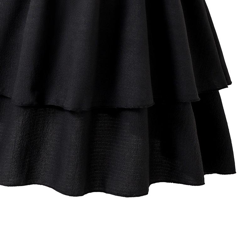Girls' Princess Dress: 2025 Summer One-Shoulder Strappy Pleated Double-Layer Hem
