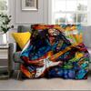 Bob music Vibrant Art Blanket Flannel Blanket for bed, sofa, Camping, Hiking, Picnic Essentials, gift for family Fan gifts