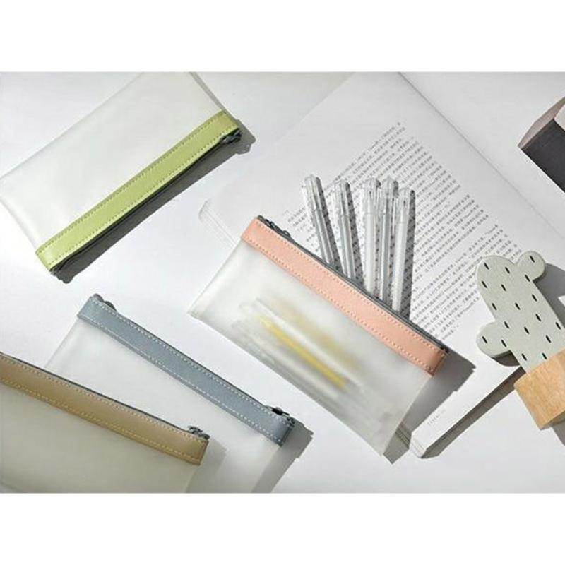 Pencil Case Pen Case Zipper Pouch Clear Stationery Bag Pencil Holder Pencil Bag for Ballpoint Pens Markers Erasers