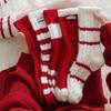 Socks Australian Fleece Season Fleece Thickened Thermal Home Floor Sleeping Socks Red Striped Medium Tube Socks