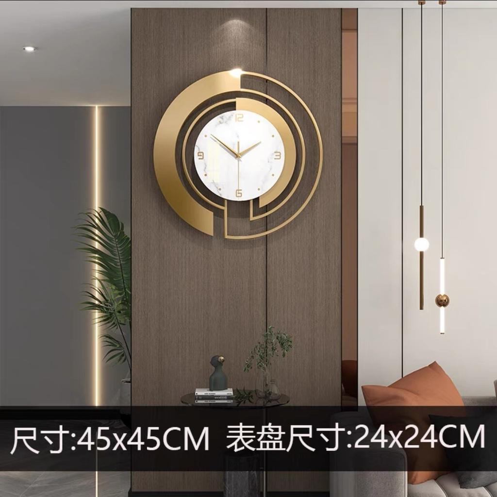Nordic Luxury Metal Wall Clock Fashion Design Large Home Decoration Pendant Clock Hotel Living Room Wall Hanging Clock