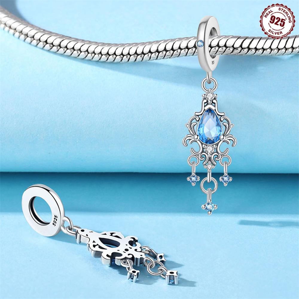 Original Blue Heart-Shaped Charms Rocket Pilot Bow Beads Copper Pendants Fit Bracelet Women Diy Jewelry Making Fine Gift