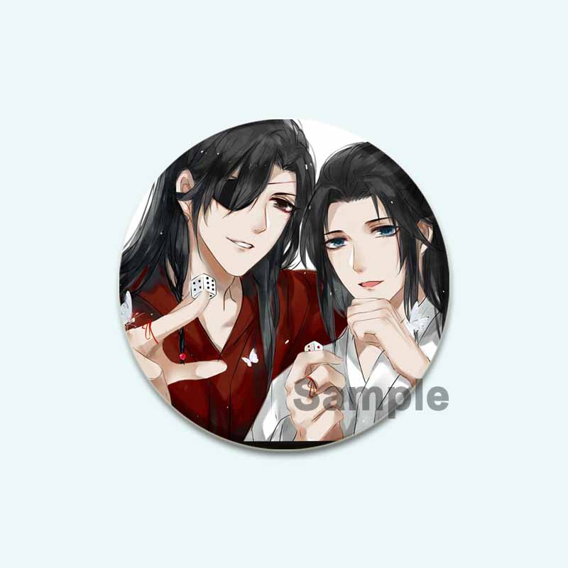 32/44/58 mm Anime Heaven Official's Blessing Badge Hua Cheng/Xie Lian Cartoon-Broschen, handgefertigt, niedliche Emaille-Anstecker als Schmuck, Geschenk-Accessoire