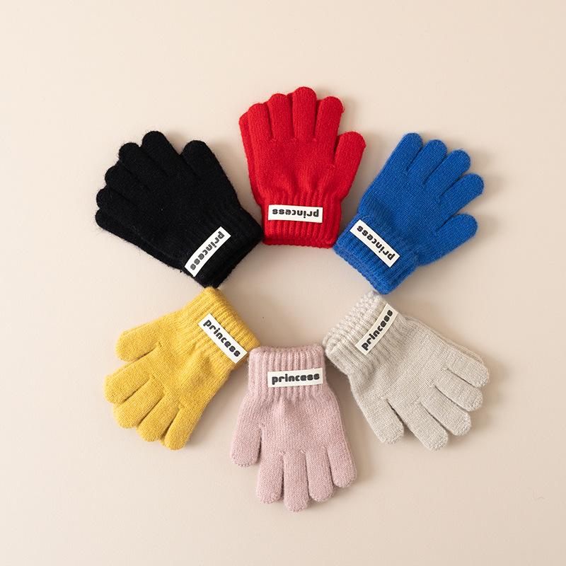 2024 Winter Year of the Horse Kids' Gloves: Korean Style Five-Finger Design for Boys & Girls, Warm & Cozy for Ages 2-6