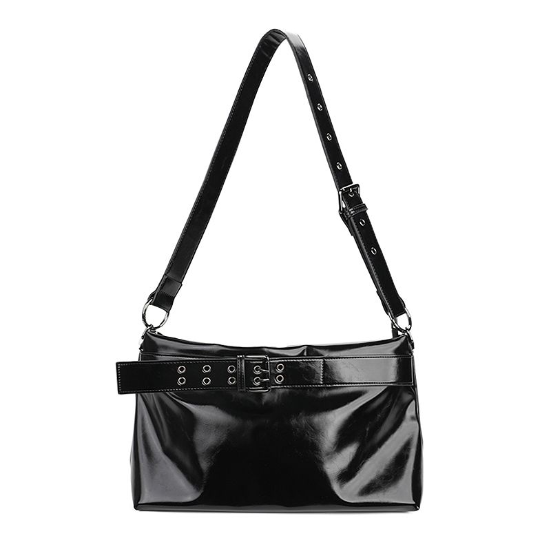 

Simple/Original Small Size Mukens Classy Black Belt Buckle Oil Wax Leather Large Capacity Shoulder Crossbody Tote Bag Small size Black Reservation