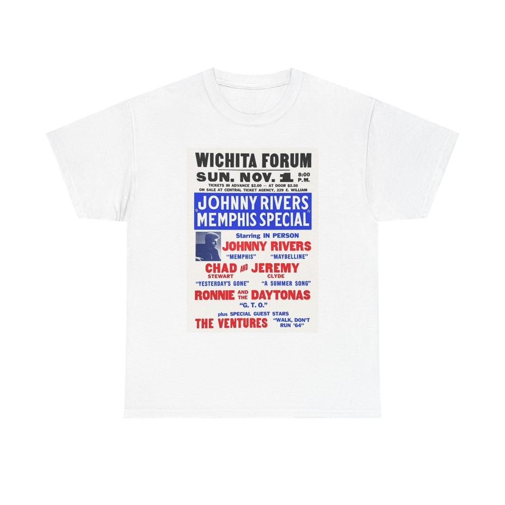 Johnny Rivers Graphic T Shirt Vintage Poster Retro Unisex Heavy Cotton Tee