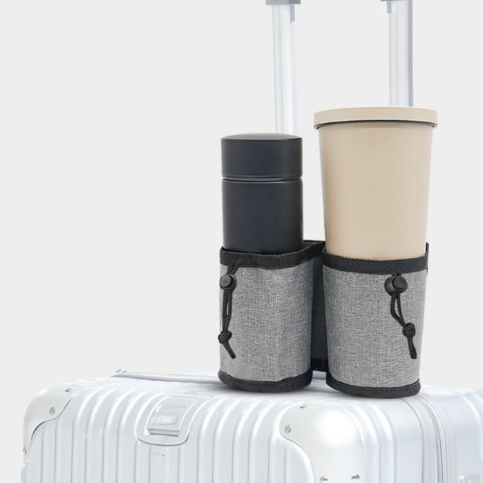 Travel Luggage Cup Holder Durable Free Hand Suitcase Drink Bag Travel Milk Tea Coffee Mugs Holder Fits All Suitcase Handles
