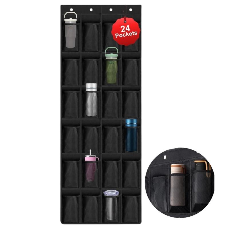 Large Capacity Hanging Storage Organizer With 24 Compartments Breathable Fabric Perfect For Home Bathroom Essential
