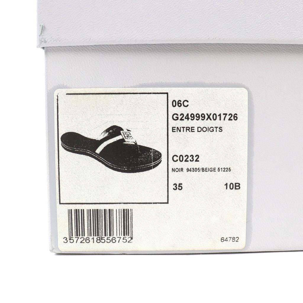 Great CHANEL ENTRE DOIGTS COCO Mark Wood Thong Sandals Beach Sandals 35 G24999 Used