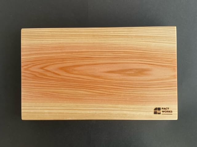 FACT WORKS Hinoki Cypress Cutting Board, 21cm x 35cm x 3cm thick, High-Quality Domestic Wood, Single Piece, Hinoki Cypress (Size Selectable) (35cm)