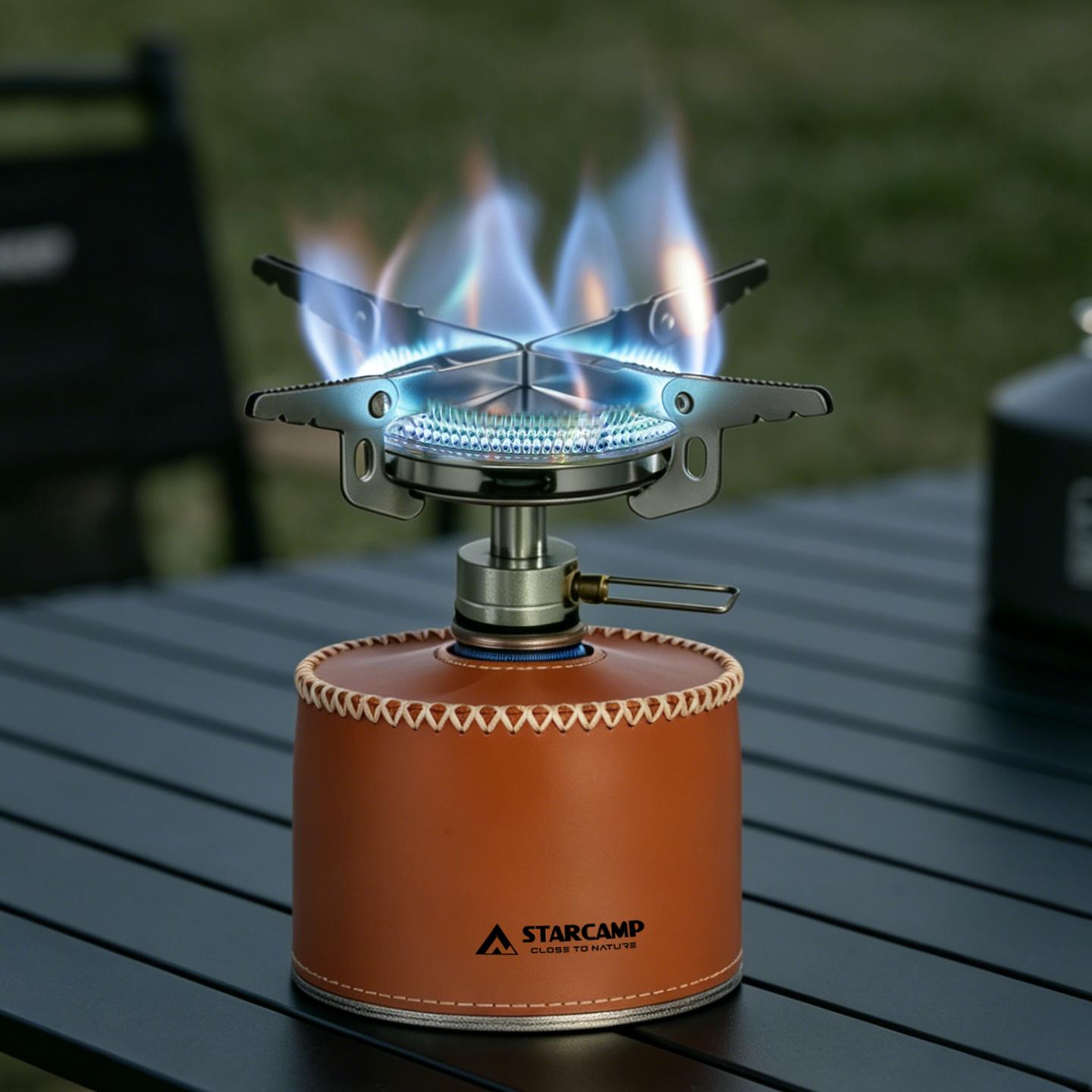 STARCAMP 3500W Propane Steel Outdoor Gas Stove Camping Portable Foldable One-Piece Electronic Burner белый