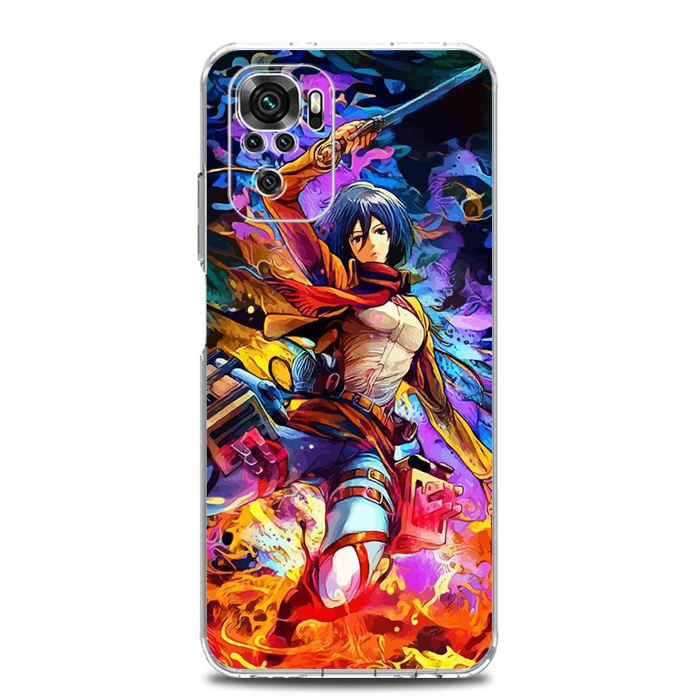 Anime Attack on titan Eren Yeager Pouzdro na telefon pro Xiaomi Redmi Note 12 11 9S 9 8 10 Pro Plus 7 8T 9C 9A 8A K40 Gaming Průhledný kryt