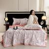 Piumone Estivo Sottile 4 pezzi Tessili per la Casa Lusso Leggero Coperta Estiva Fresca Taglia Queen Piumone per Aria Condizionata Set Lenzuolo Federe