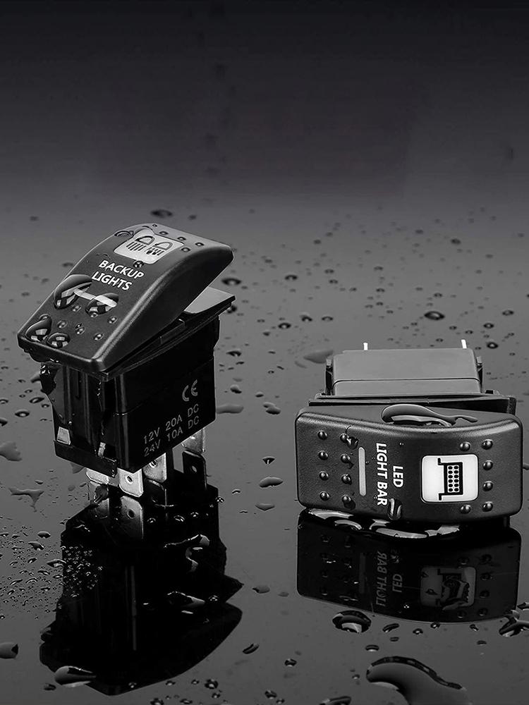 12V 24V SPST LED-Lichtleisten Schalter Ein Aus 5-Pin LED-Lichtleiste Kippschalter Schalter Wasserdicht für ATV UTV Auto LKW Wohnmobil