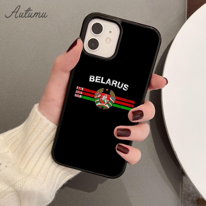 Etui na telefon z herbem flagi Białorusi na iPhone'a 11 12 13 14 Pro Max mini XR XS SE 2020 6S 7 8 Plus Samsung Galaxy S21 S22