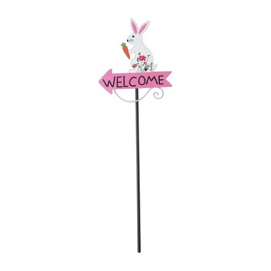 

Welcome Sign Yard Stake Fun Animal Designs Garden Stake Cute Bunny Frog Welcome Sign with Stake for Outdoor Front Yard Lawn Rabbit