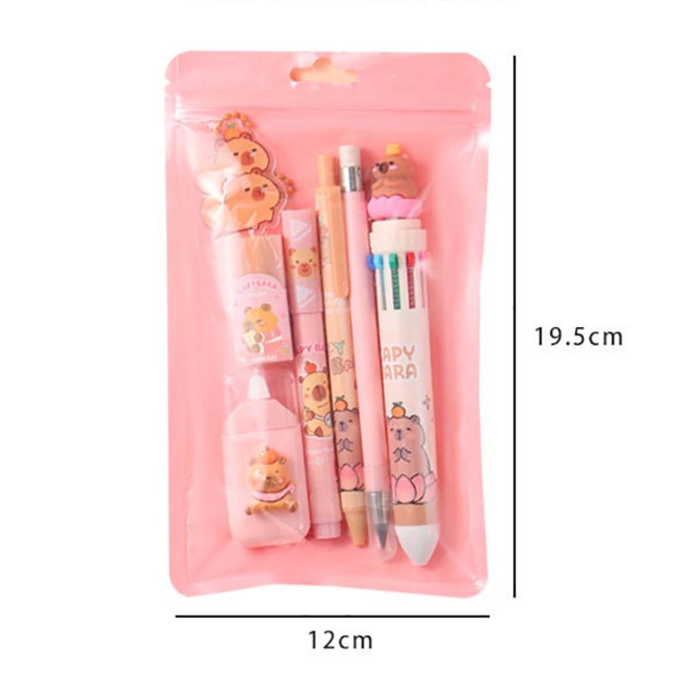 New Durable High Quality Portable Multi-functional 7-in-1 Stationery Set Butter Bear Kit Ballpoint Pen Portable Gel Pen Gift