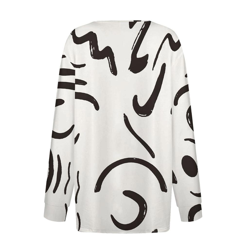 Women's T Shirt Tee Button Long Sleeve Daily Weekend Fashion Basic V- Neck Regular Top