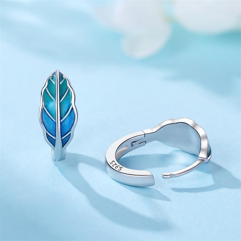 925 Silver Floral plant series greenery iris vine Hoop Earrings For Women Wedding Engagement Birthday Jewelry Gift