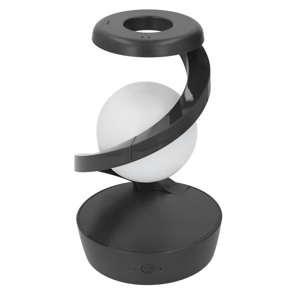 Modern Spiral Bedside Lamp Innovative 3D Visual Levitation Ball LED Table Lamp for Bedroom Living Room Office Grey