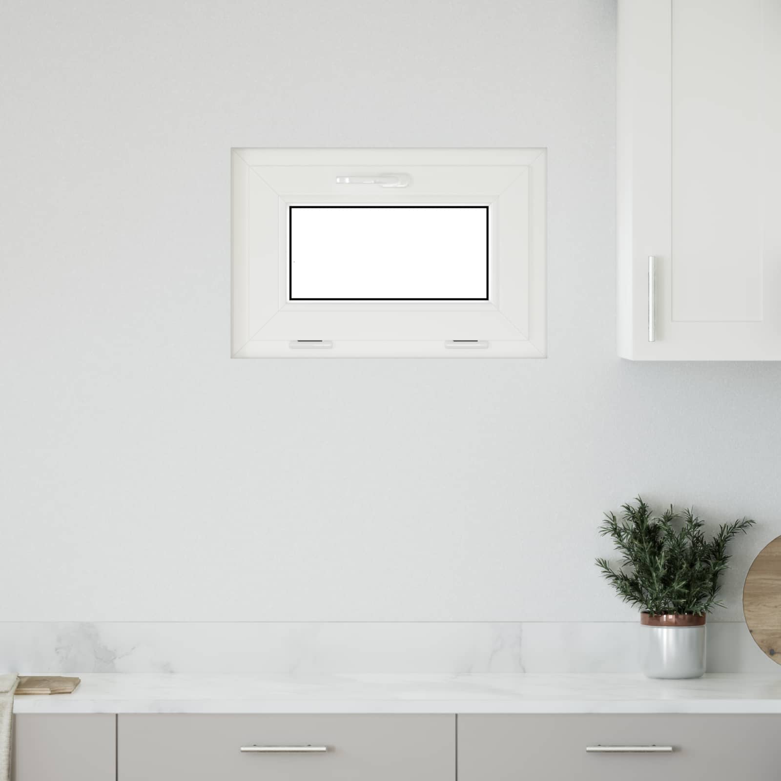 Kellerfenster RISOR 60 x 40 cm PVC und Glas Weiß