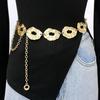 Retro Waist Chain Skirt Accessory - Women's Irregular Metal Round Decoration Body Jewelry