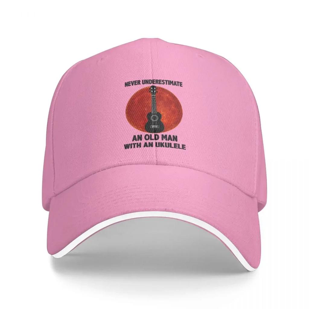 Never Underestimate An Old Man With A Ukulele Essential T-Shirt Baseball Cap Black Sunhat Party Hat For Men Women's