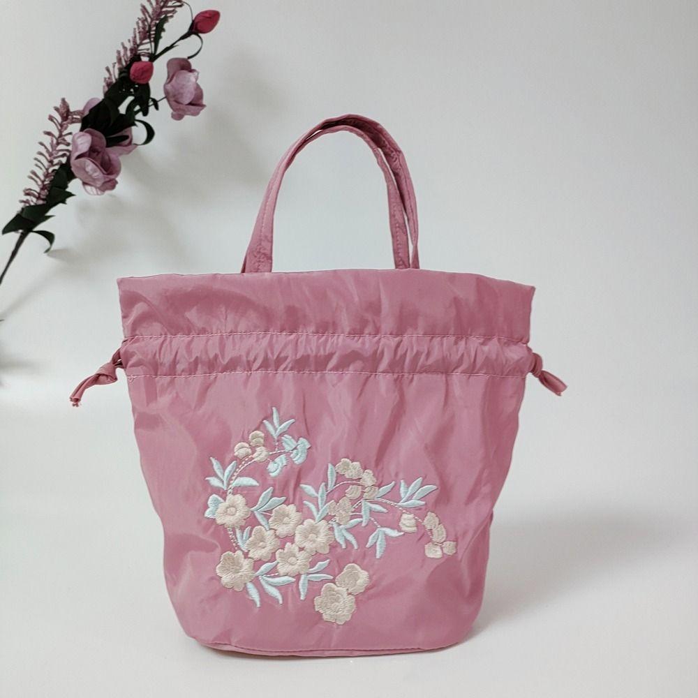 Blumenstickerei Handtasche Blumige Kleine Geldbörse Retro Retro Kordelzugtasche Einkaufen