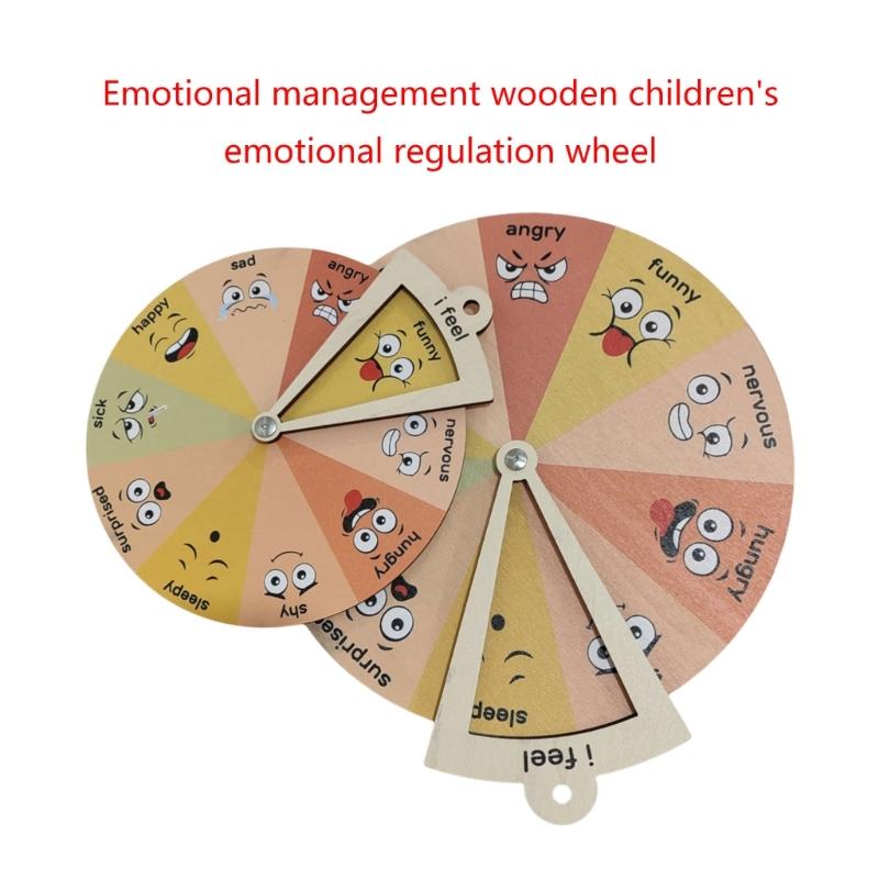 Wood Emotions Wheel Child Emotion Control Tool for School Use