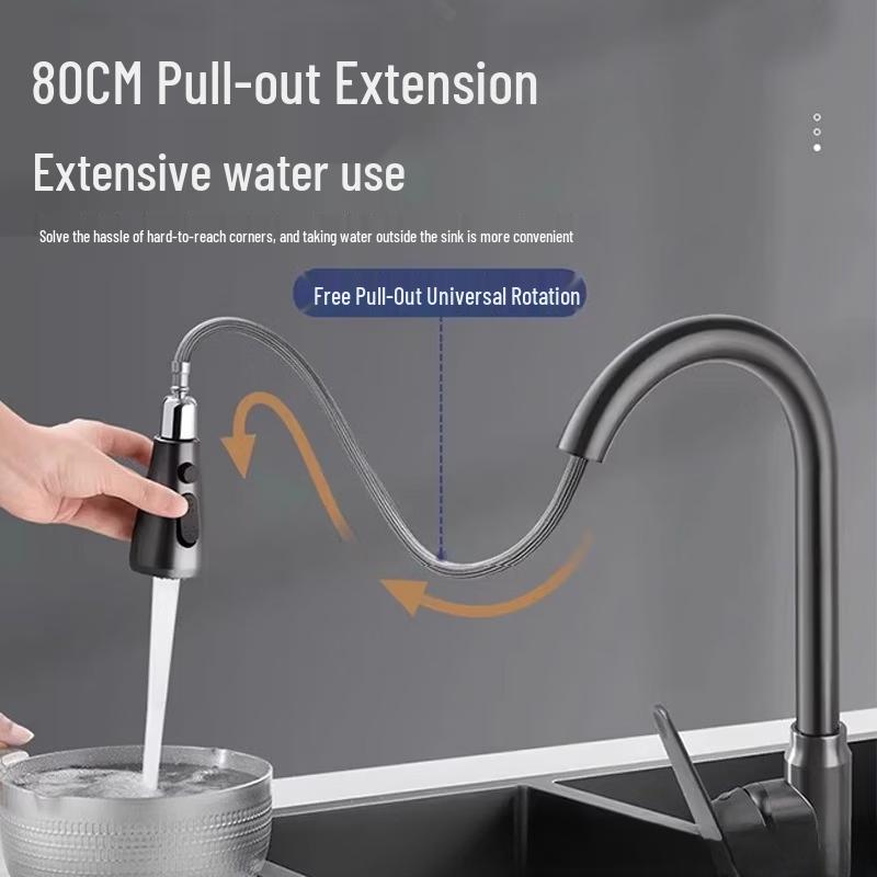 Kitchen Pull-Out Retractable Swivel Faucet