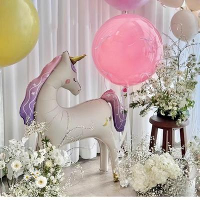 Cartoon Unicorn Foil Balloon - Party Decoration Background
