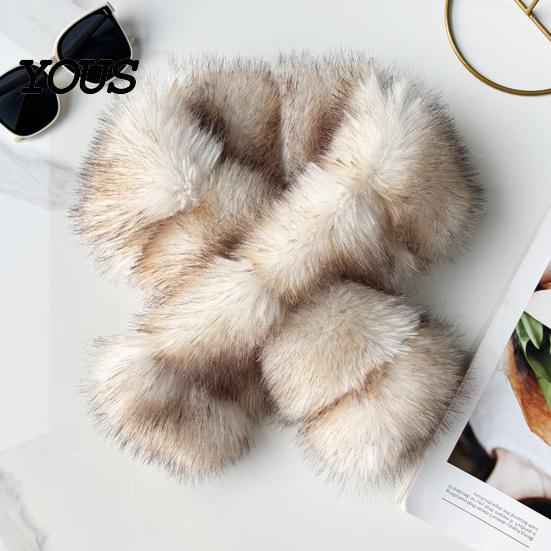 Elegant Cold Weather Accessory Faux Mink Wrap Scarf for Women, Double-Sided Plush Neck Warmer, Commuting Warm Thick Winter Fur Collar, Luxury