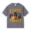 Funny I Love Cheese Skeleton Graphic T-Shirts Men Women Vintage Harajuku Short Sleeve T-shirt Summer Cotton Tops fashion T Shirt