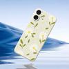 For iPhone 17 Case White Flowers Green Leaves Pattern Printing Straight Edge TPU Phone Back Cover