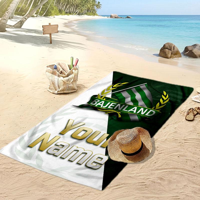 Asciugamano da Spiaggia Personalizzato Stampato Hammarby Logo Calcio Supporto Nome Personalizzato Testo Asciugamano Assorbente Per Sport Viaggio Regalo Speciale