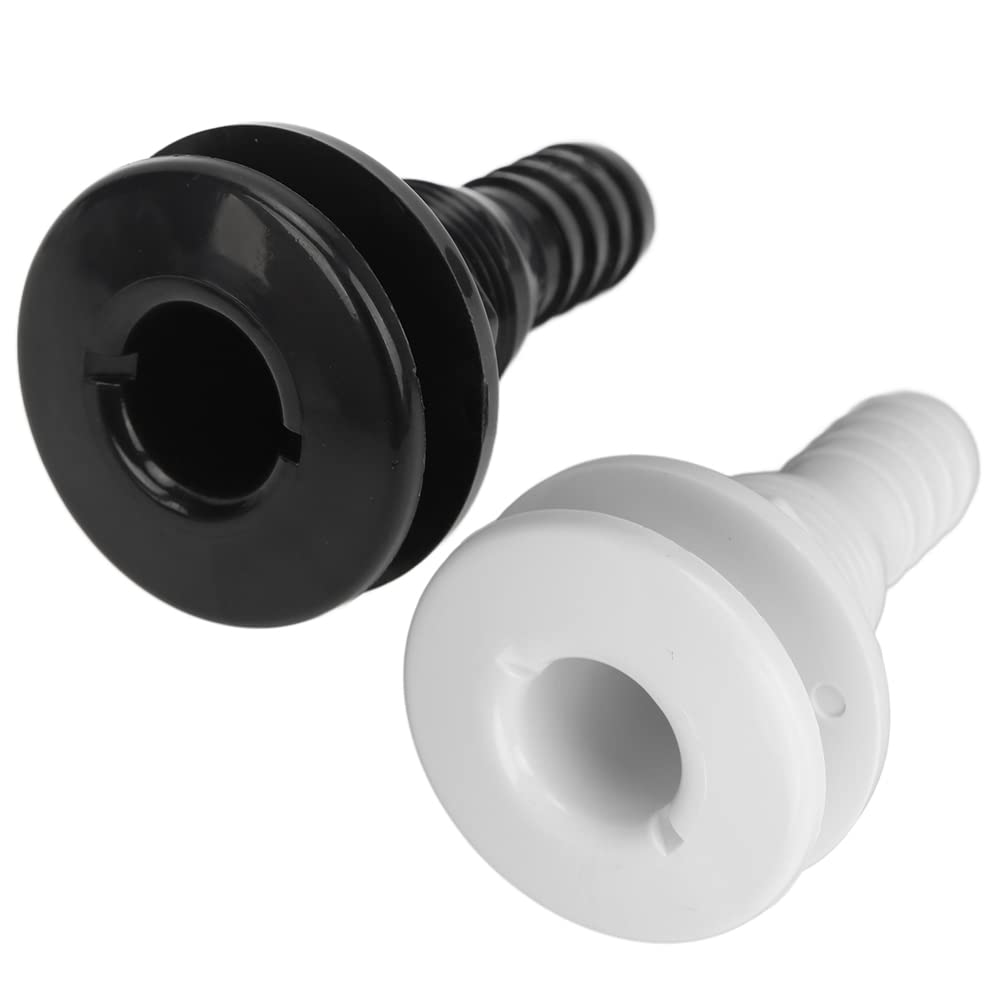 Kriccekal Boat Drain ABS 3/4" Black Through Hull Connector Hose Coupling Drain Replacement Hardware