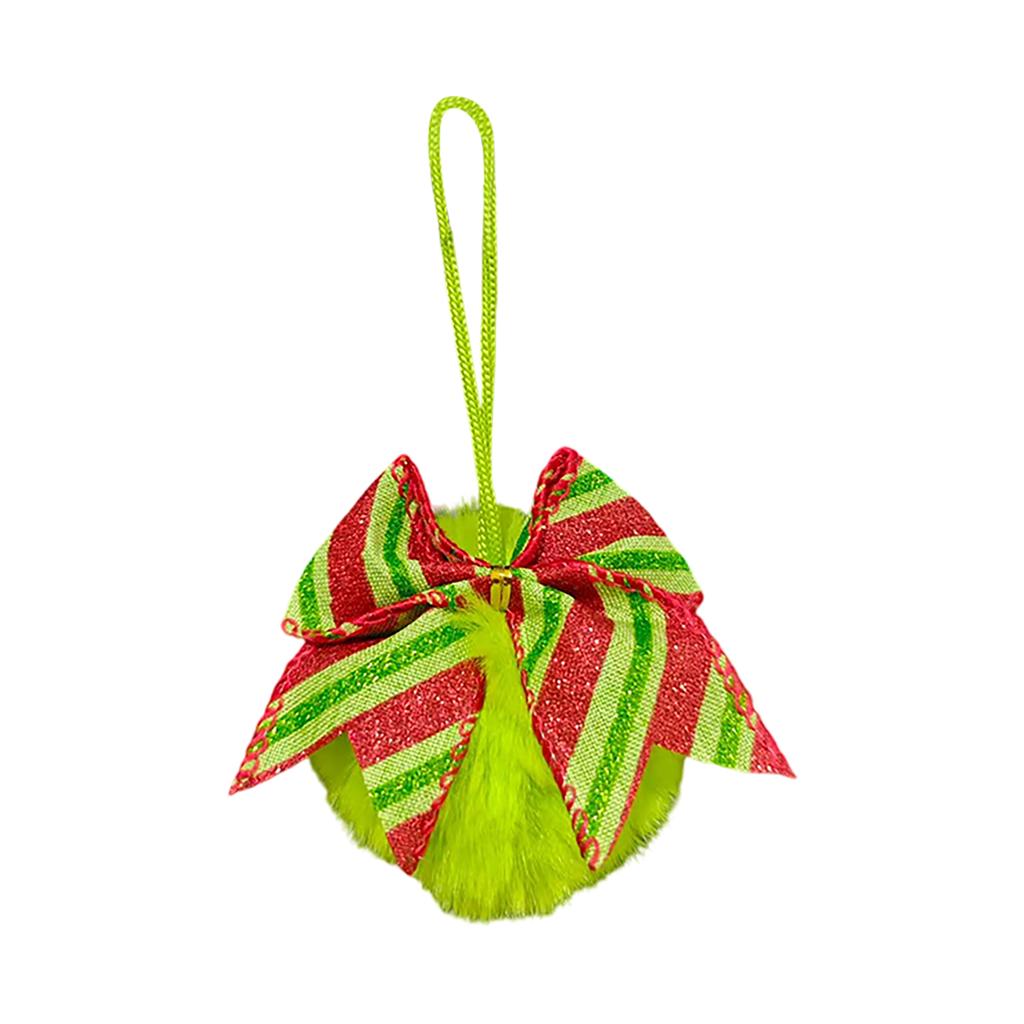 Bow-tie Pom-pom Green Ball Christmas Tree Ornament Christmas Decoration Green Ball Handmade