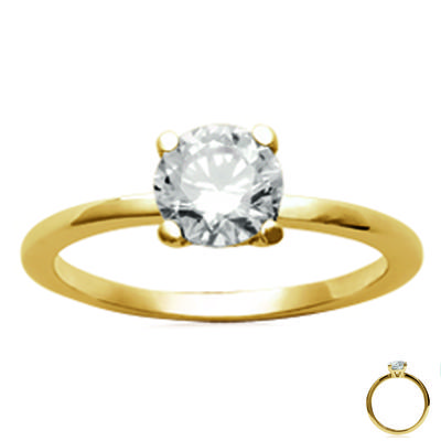 Solitaire Gold Plated 'Unique' Golden White - Ø 6 Mm