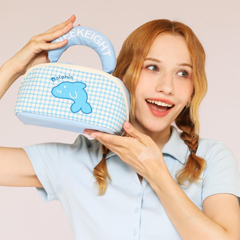 Dopamine Color Cute Makeup Bag Kawaii Toiletry Bag Storage Bag Handheld Cosmetic Case  Girls